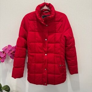 TOMMY HILFIGER Women’s Red Puffer Jacket.  Size Medium